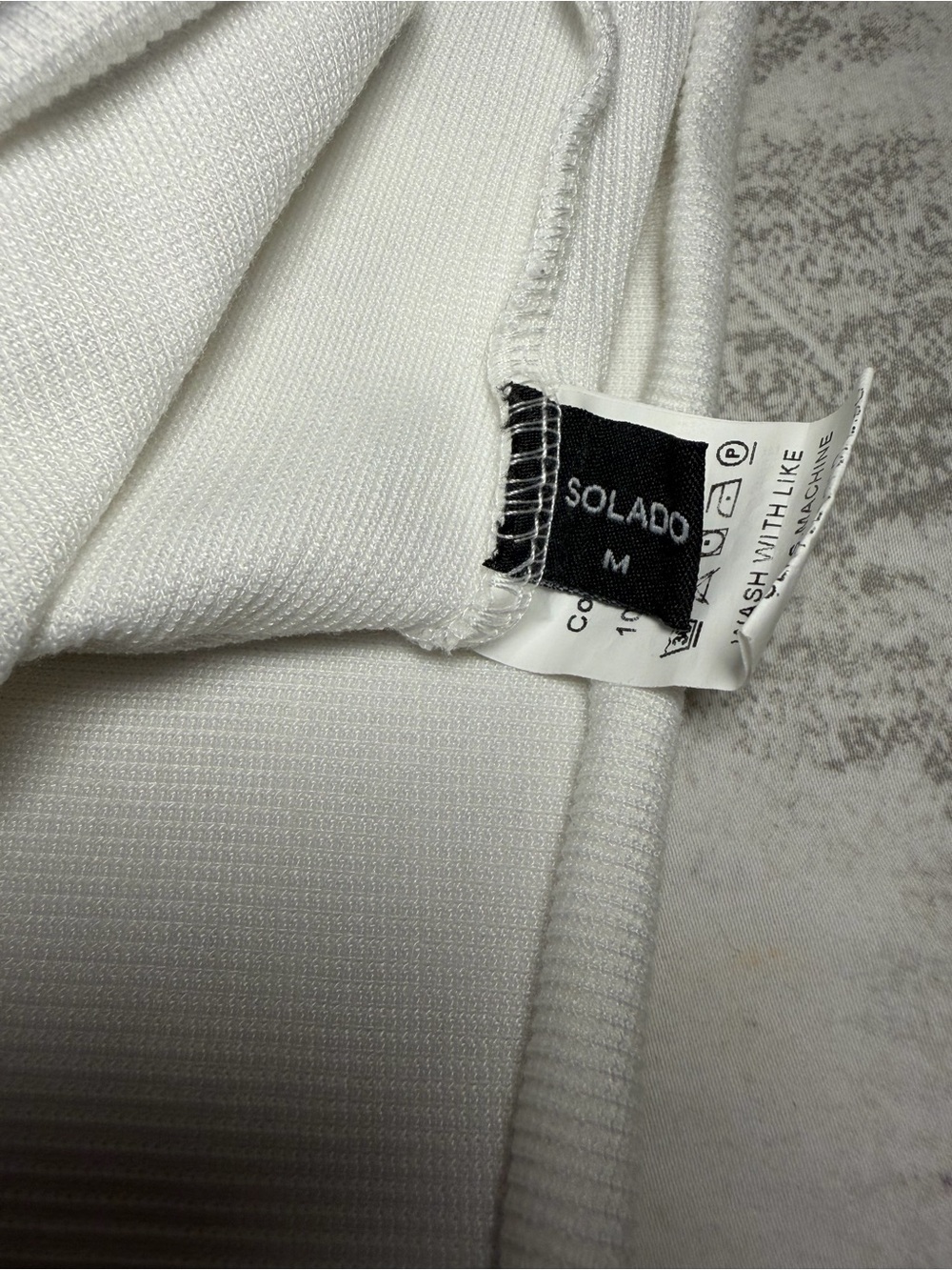 SOLADO White Ribbed Cutout Mock Neck Crop Top - Picture 3 of 7